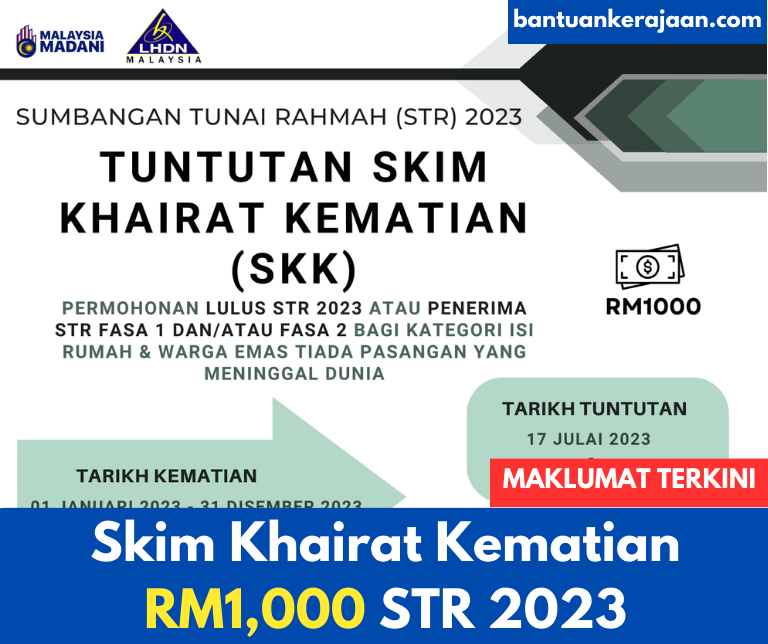 Skim Khairat Kematian RM1,000 Untuk Waris STR 2023 - Bantuan Kerajaan