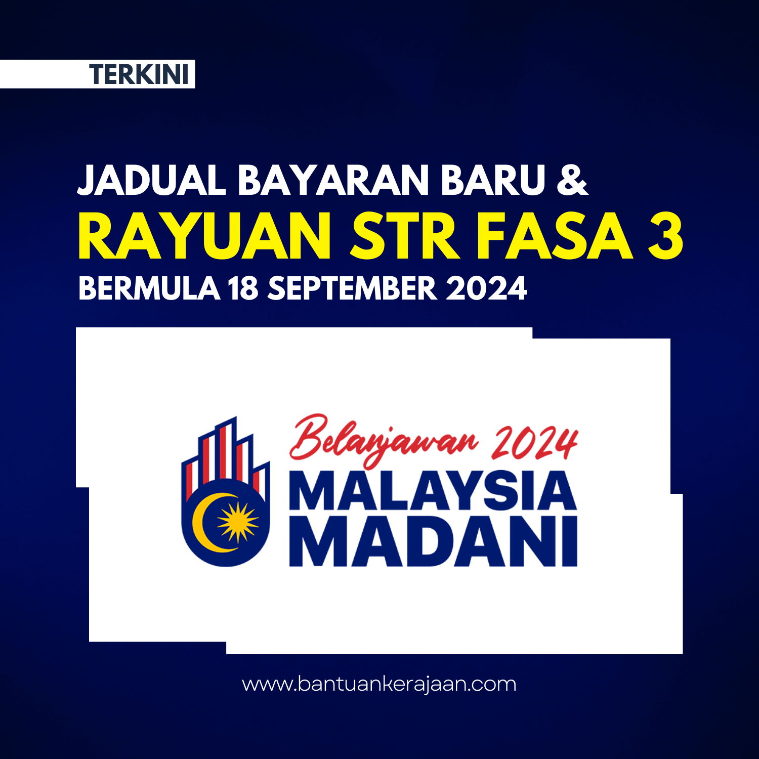 Jadual Bayaran Baru Rayuan Str Fasa Mulai September Ini